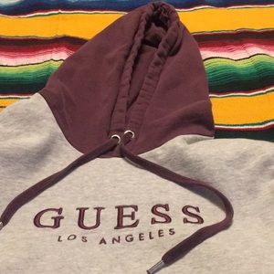 Guess multicolor pullover hoodie sweater